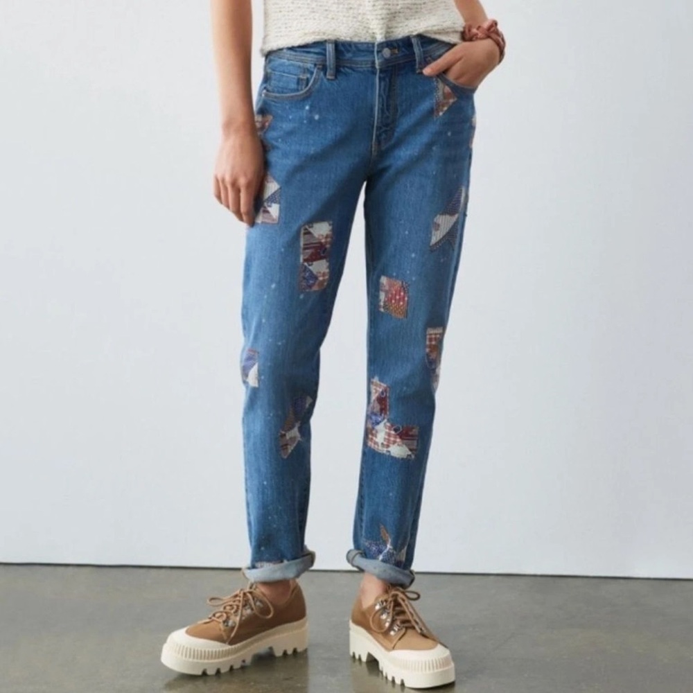 Anthropologie Blue Patchwork Denim Jeans size 27